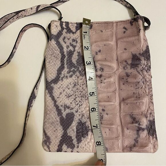 Nardelli Crossbody leather purse bag satchel made in Italy snake skin 7x8.5 - Picture 2 of 7
